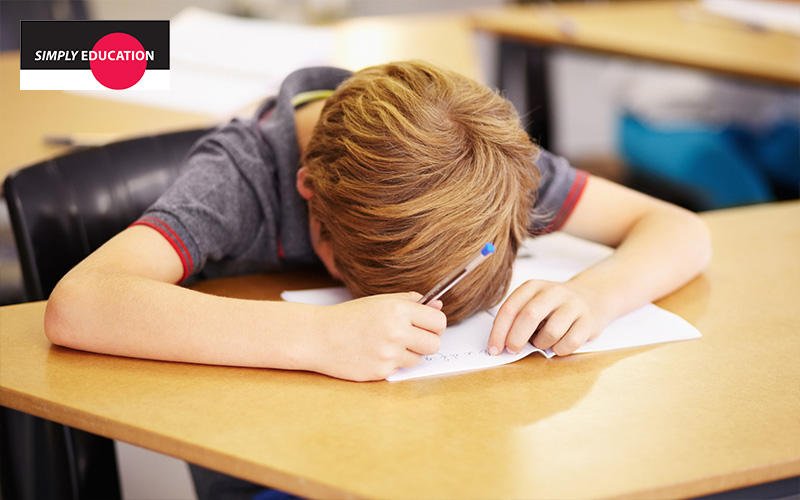 student losing concentration in the classroom