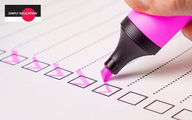Checking boxes in student's study checklist