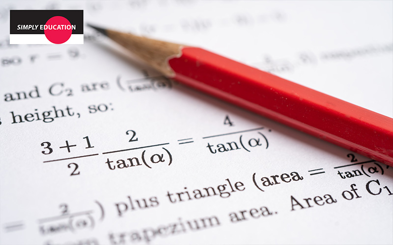Close up of pencil on a math question paper